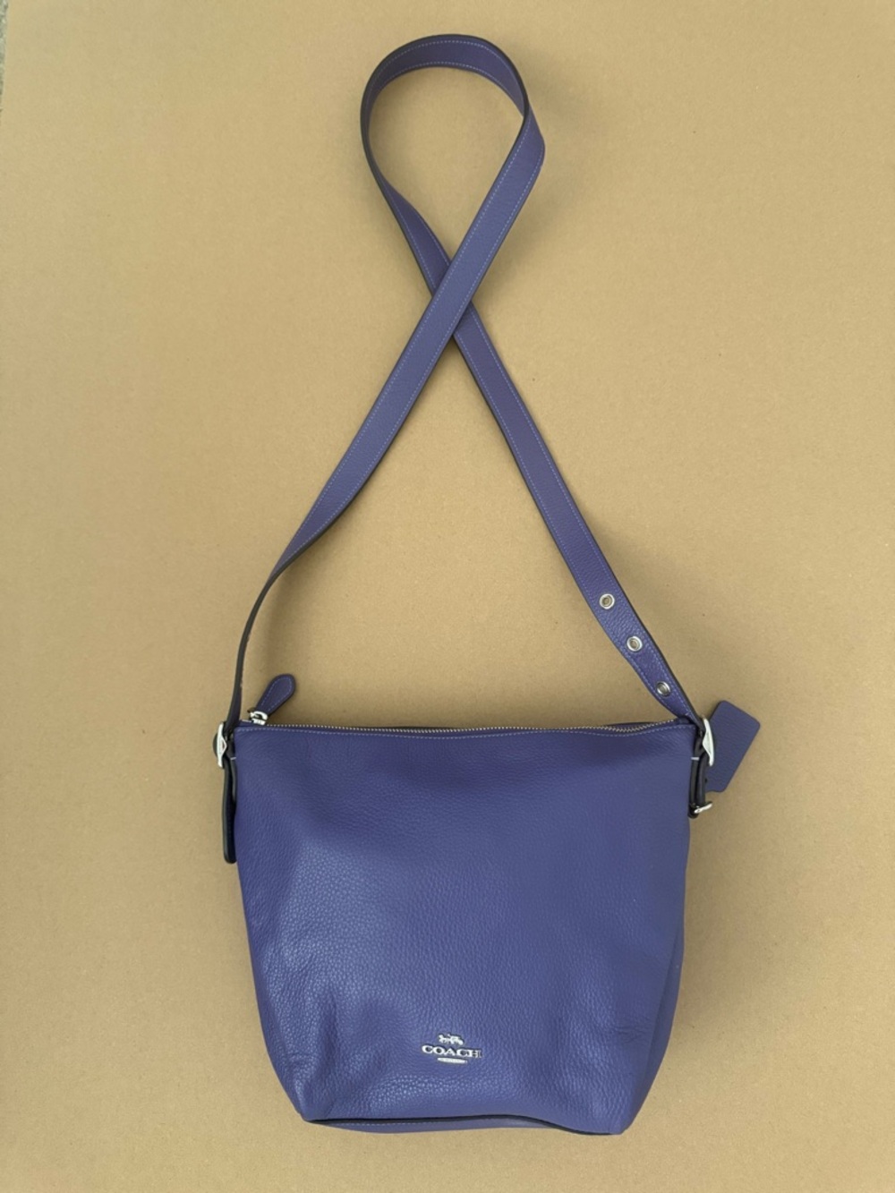 Coach Purple Pebbled Leather Crossbody Bag with purple coach wallet - Picture 5 of 12